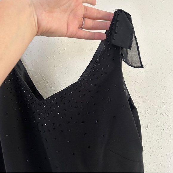 Jones New York Vintage Black Bow Detail Beaded 90s Party Dress Formal Size 6 - Picture 3 of 7